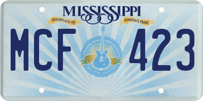 MS license plate MCF423