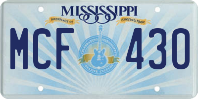 MS license plate MCF430