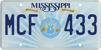 MS license plate MCF433