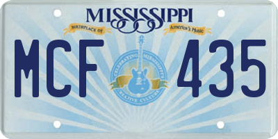 MS license plate MCF435