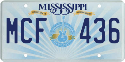 MS license plate MCF436