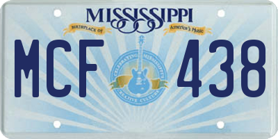 MS license plate MCF438