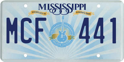 MS license plate MCF441