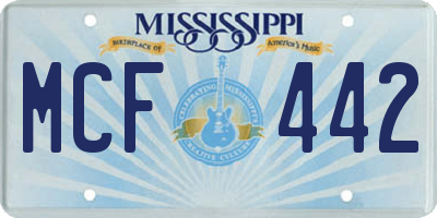 MS license plate MCF442