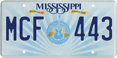 MS license plate MCF443