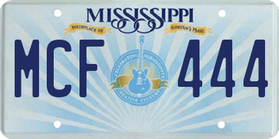 MS license plate MCF444