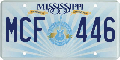 MS license plate MCF446