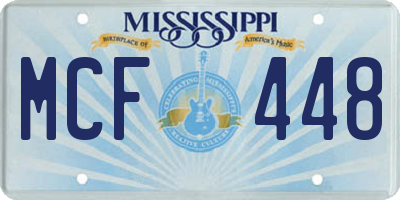 MS license plate MCF448
