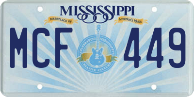 MS license plate MCF449