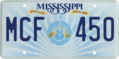 MS license plate MCF450