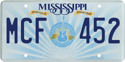 MS license plate MCF452