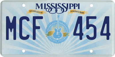 MS license plate MCF454
