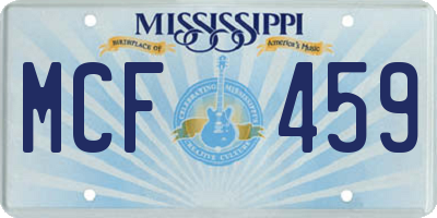 MS license plate MCF459