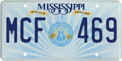 MS license plate MCF469