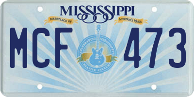 MS license plate MCF473