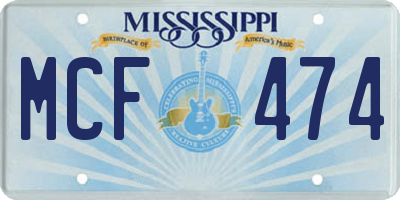 MS license plate MCF474