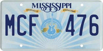 MS license plate MCF476