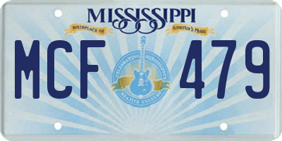 MS license plate MCF479