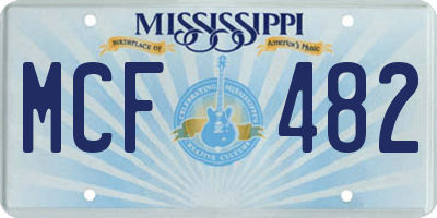 MS license plate MCF482