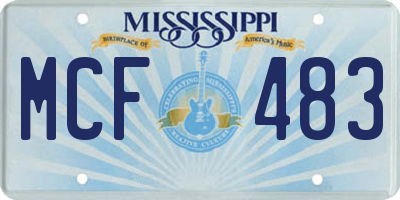 MS license plate MCF483