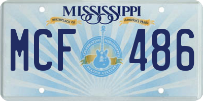MS license plate MCF486