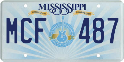 MS license plate MCF487