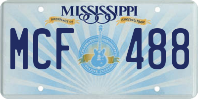 MS license plate MCF488