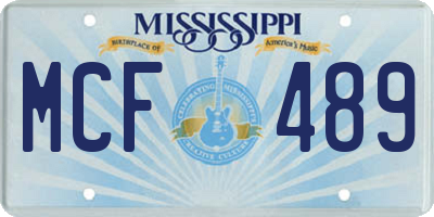 MS license plate MCF489