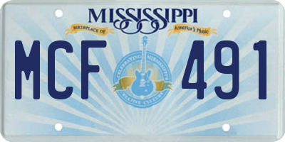 MS license plate MCF491