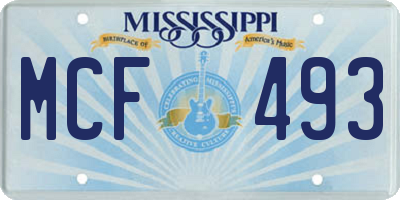 MS license plate MCF493