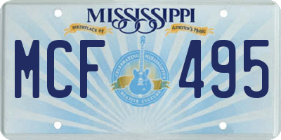MS license plate MCF495
