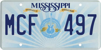 MS license plate MCF497