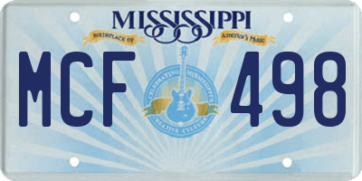 MS license plate MCF498