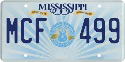 MS license plate MCF499