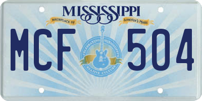 MS license plate MCF504