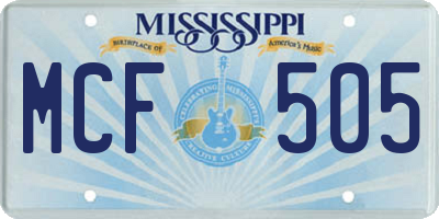 MS license plate MCF505