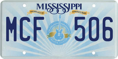 MS license plate MCF506
