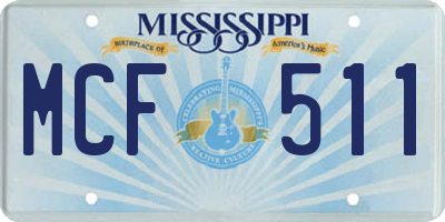 MS license plate MCF511