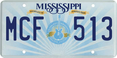 MS license plate MCF513