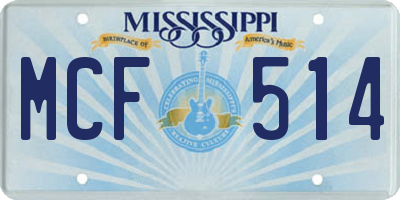 MS license plate MCF514