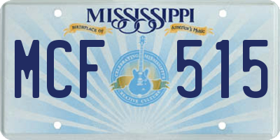 MS license plate MCF515