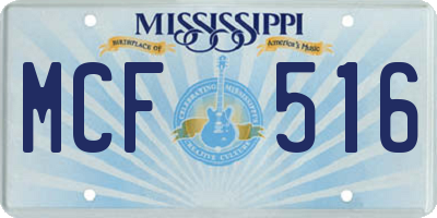 MS license plate MCF516