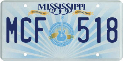 MS license plate MCF518