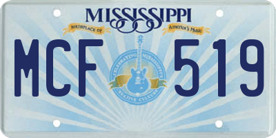 MS license plate MCF519
