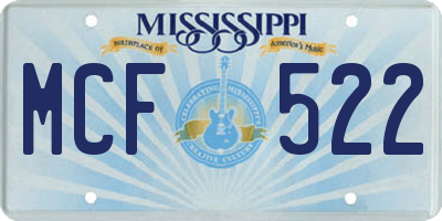 MS license plate MCF522