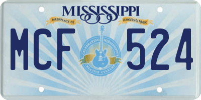 MS license plate MCF524