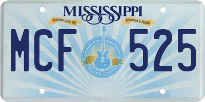 MS license plate MCF525
