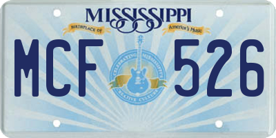 MS license plate MCF526