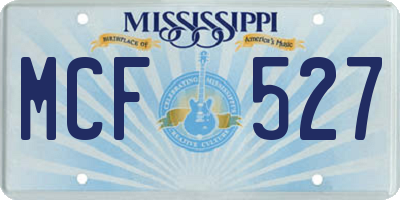 MS license plate MCF527