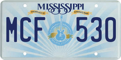 MS license plate MCF530